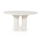 Featuring Parra Dining Table - Plaster Molded Concrete by Four Hands at Amethyst Home. This Parra Dining Table - Plaster Molded Concrete is made from plaster-molded concrete with a cylindrical pillar-style base tapering slightly to support a smooth, white-finished tabletop. We love the texture and brightness this brings to any dining room or kitchen area.  .  Amethyst Home provides interior design, new home construction design consulting, vintage area rugs, and lighting in the Monterey metro area.