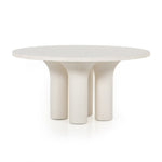 Featuring Parra Dining Table - Plaster Molded Concrete by Four Hands at Amethyst Home. This Parra Dining Table - Plaster Molded Concrete is made from plaster-molded concrete with a cylindrical pillar-style base tapering slightly to support a smooth, white-finished tabletop. We love the texture and brightness this brings to any dining room or kitchen area.   
O.  Amethyst Home provides interior design, new home construction design consulting, vintage area rugs, and lighting in the Miami metro area.