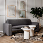 Featuring Parra Low End Table - Plaster Molded Concrete by Four Hands at Amethyst Home. Made from plaster-molded concrete, a pedestal-style base supports a rounded tabletop of smooth, white-finished concrete in this Parra Low End Table - Plaster Molded Concrete. This brings a clean, adobe-inspired vibe to any living room or lounge area. Pair with the matchi.  Amethyst Home provides interior design, new home construction design consulting, vintage area rugs, and lighting in the Portland metro area.