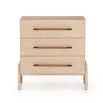 Featuring Rosedale 3 Drawer Dresser by Four Hands at Amethyst Home. The light-finished oak of this Rosedale 3 Drawer Dresser brings a clean, brightness to any room. We love how the three spacious drawers have iron hardware wrapped in a gorgeous, tan leather. The dimension legs with iron connecting them bring a unique look to your bedroom or other area!
Overall.  Amethyst Home provides interior design, new home construction design consulting, vintage area rugs, and lighting in the Miami metro area.