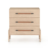 Featuring Rosedale 3 Drawer Dresser by Four Hands at Amethyst Home. The light-finished oak of this Rosedale 3 Drawer Dresser brings a clean, brightness to any room. We love how the three spacious drawers have iron hardware wrapped in a gorgeous, tan leather. The dimension legs with iron connecting them bring a unique look to your bedroom or other area!
Overall.  Amethyst Home provides interior design, new home construction design consulting, vintage area rugs, and lighting in the Miami metro area.
