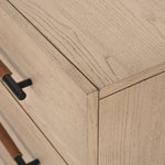 Featuring Rosedale 3 Drawer Dresser by Four Hands at Amethyst Home. The light-finished oak of this Rosedale 3 Drawer Dresser brings a clean, brightness to any room. We love how the three spacious drawers have iron hardware wrapped in a gorgeous, tan leather. The dimension legs with iron connecting them bring a unique look to your bedroom or other area!
Over.  Amethyst Home provides interior design, new home construction design consulting, vintage area rugs, and lighting in the Portland metro area.