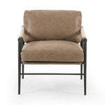 Featuring Rowen Chair - Palermo Drift by Four Hands at Amethyst Home. We love the slim, black steel frame of this Rowen Chair - Palermo Drift. Buttery, pronounced seating of tan top-grain leather with whitewashed ash accentuating angular arms make this an attractive seating choice for any living room, bedroom, or lounge area. 
Overall Dimensions: 27.50"W x.  Amethyst Home provides interior design, new home construction design consulting, vintage area rugs, and lighting in the Charlotte metro area.