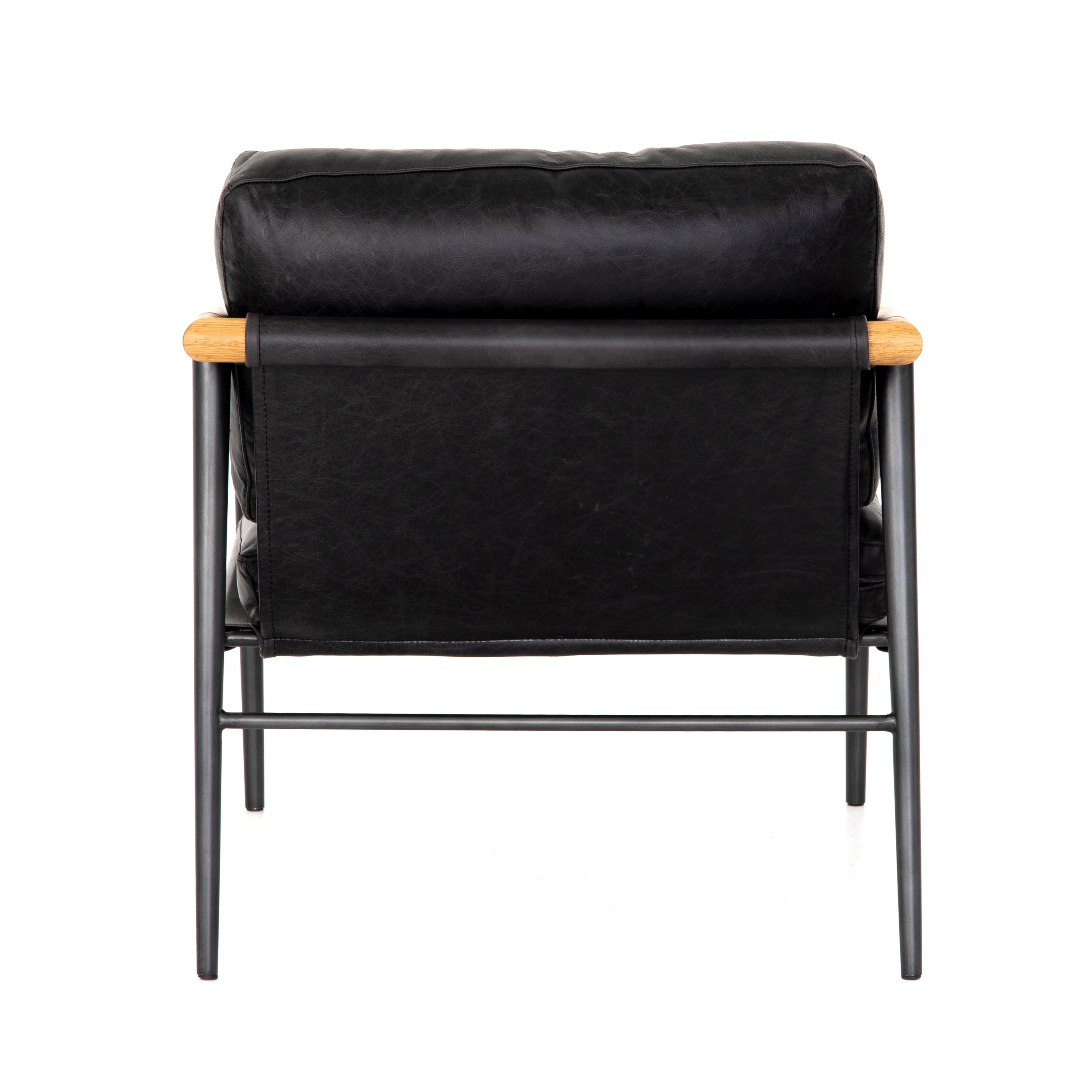 Featuring Rowen Chair - Sonoma Black by Four Hands at Amethyst Home. This Rowen Chair - Sonoma Black has buttery black seating of top-grain leather, with angular arms of exposed oak providing fresh contrast. A comfy, modern chair to add to any living room, bedroom, or other area. 
Overall Dimensions: 27.50"W x 32"L x 31"HColors: Toasted Oak, Sonoma Black,.  Amethyst Home provides interior design, new home construction design consulting, vintage area rugs, and lighting in the Scottsdale metro area.