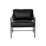 Featuring Rowen Chair - Sonoma Black by Four Hands at Amethyst Home. This Rowen Chair - Sonoma Black has buttery black seating of top-grain leather, with angular arms of exposed oak providing fresh contrast. A comfy, modern chair to add to any living room, bedroom, or other area. 
Overall Dimensions: 27.50"W x 32"L x 31"HColors: Toasted Oak, Sonoma Black, .  Amethyst Home provides interior design, new home construction design consulting, vintage area rugs, and lighting in the Nashville metro area.