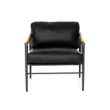 Featuring Rowen Chair - Sonoma Black by Four Hands at Amethyst Home. This Rowen Chair - Sonoma Black has buttery black seating of top-grain leather, with angular arms of exposed oak providing fresh contrast. A comfy, modern chair to add to any living room, bedroom, or other area. 
Overall Dimensions: 27.50"W x 32"L x 31"HColors: Toasted Oak, Sonoma Black, .  Amethyst Home provides interior design, new home construction design consulting, vintage area rugs, and lighting in the Nashville metro area.