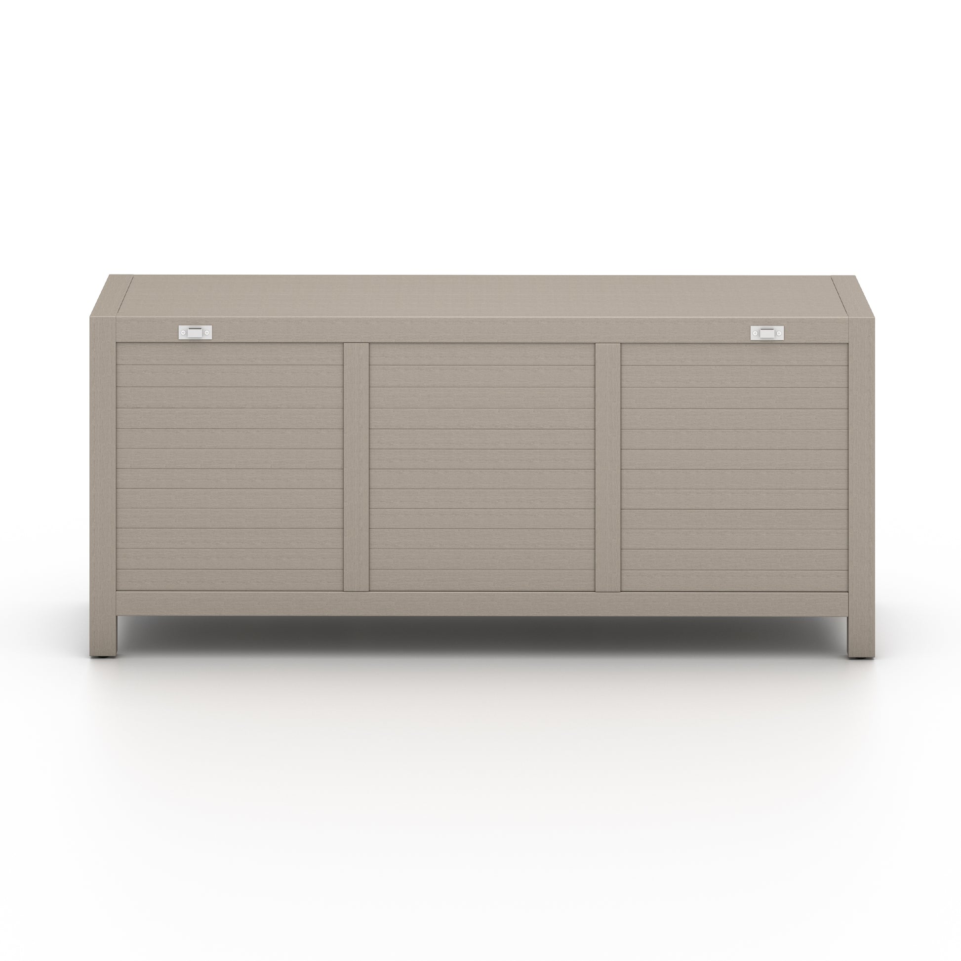 Take outdoor storage to the next level with this Sonoma Outdoor Sideboard - Weathered Grey. Finished in a weathered grey, solid FSC-certified teak forms a modern-minded sideboard, with slatted fronts for a light, linear look. Cover or store indoors during inclement weather and when not in use.  Overall Dimensions: 70.00"w x 18.00"d x 30.00"h