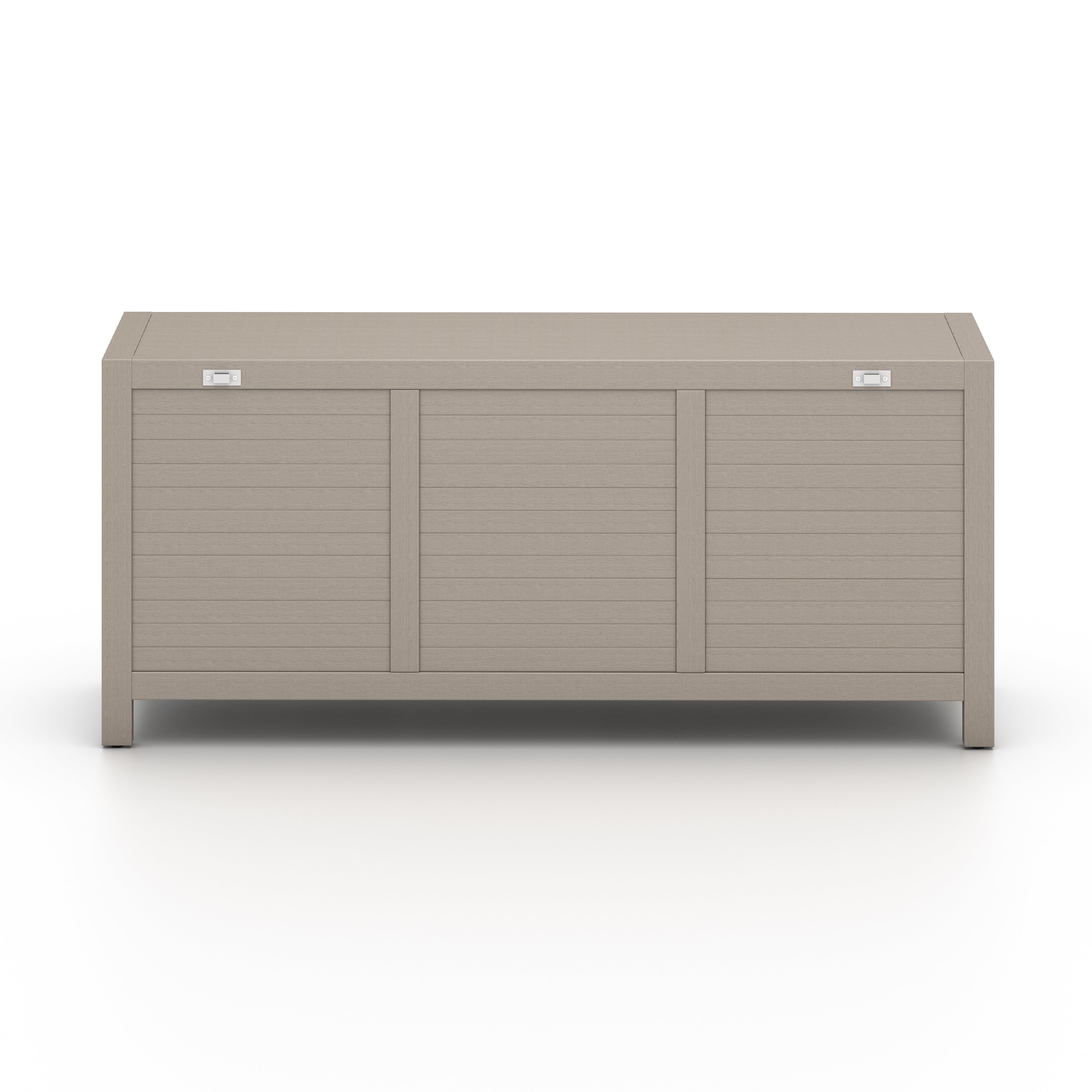 Take outdoor storage to the next level with this Sonoma Outdoor Sideboard - Weathered Grey. Finished in a weathered grey, solid FSC-certified teak forms a modern-minded sideboard, with slatted fronts for a light, linear look. Cover or store indoors during inclement weather and when not in use.  Overall Dimensions: 70.00"w x 18.00"d x 30.00"h