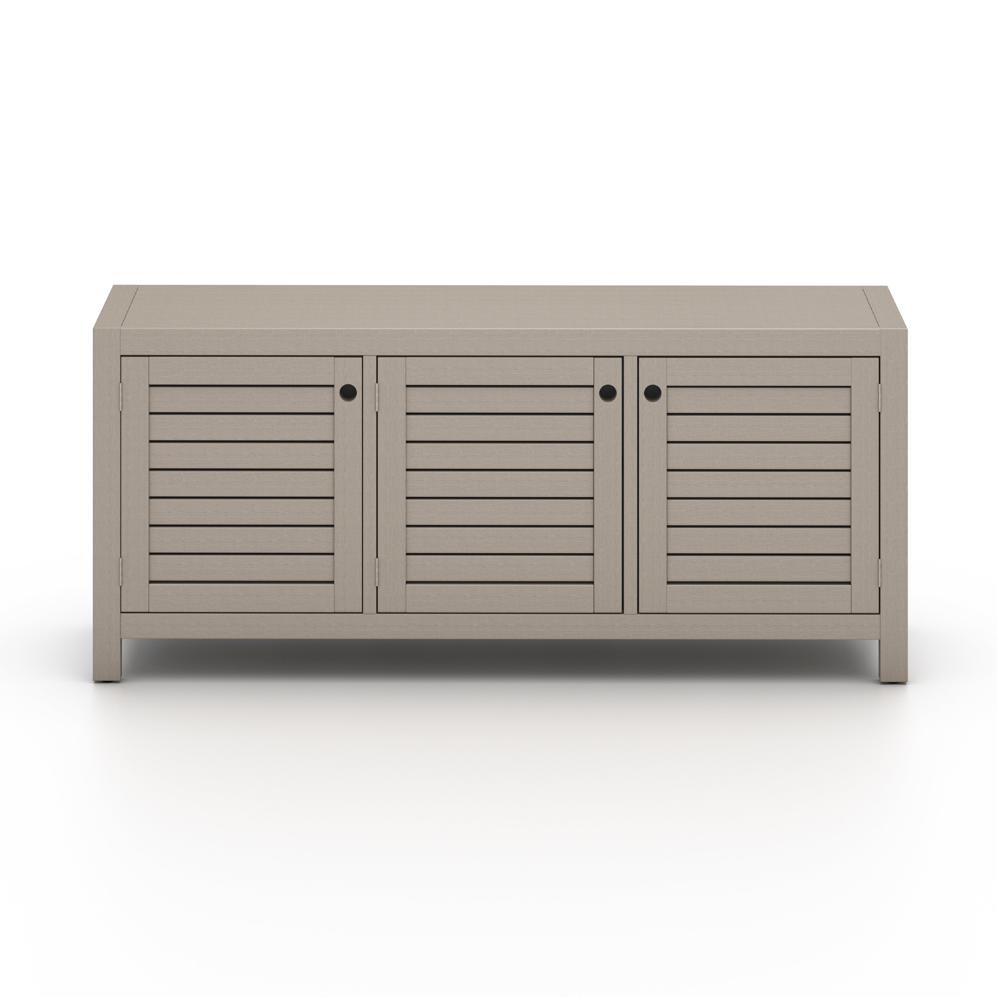 Take outdoor storage to the next level with this Sonoma Outdoor Sideboard - Weathered Grey. Finished in a weathered grey, solid FSC-certified teak forms a modern-minded sideboard, with slatted fronts for a light, linear look. Cover or store indoors during inclement weather and when not in use.  Overall Dimensions: 70.00"w x 18.00"d x 30.00"h