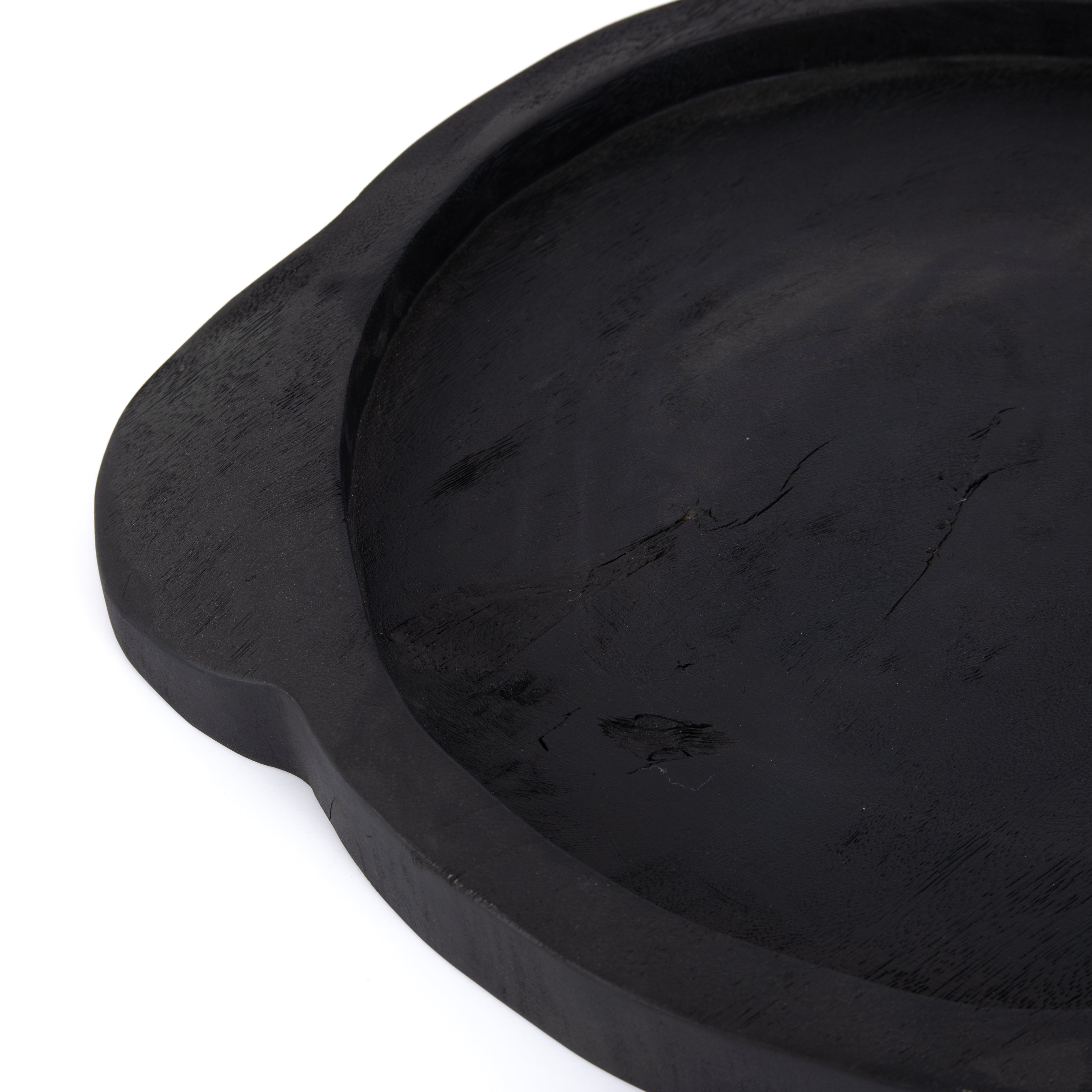 Featuring Tadeo Round Tray - Black by Four Hands at Amethyst Home. This Tadeo Round Tray - Black is made from reclaimed wood and has a gorgeous organic, earthy feel. Whether it's placed on your coffee table or in your kitchen, this will be your new favorite tray!
Amethyst Home celebrates natural materials, which often comes with beautiful imperfections. Ea.  Amethyst Home provides interior design, new home construction design consulting, vintage area rugs, and lighting in the Park City metro area.
