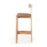 Featuring Tex Bar + Counter Stool by Four Hands at Amethyst Home. Solid Rosa Morada forms a T-shape frame on this Tex Bar + Counter Stool. The light tan top-grain leather seating is so comfy -- a perfectly sized stool for your kitchen island or bar area. 
Bar Stool Overall Dimensions: 20.25"W x 17.75"L x 40.50"HSeat Depth: 16"Seat Height: 30"
Counter Stool Ov.  Amethyst Home provides interior design, new home construction design consulting, vintage area rugs, and lighting in the Boston metro area.