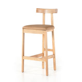 Featuring Tex Bar + Counter Stool by Four Hands at Amethyst Home. Solid Rosa Morada forms a T-shape frame on this Tex Bar + Counter Stool. The light tan top-grain leather seating is so comfy -- a perfectly sized stool for your kitchen island or bar area. 
Bar Stool Overall Dimensions: 20.25"W x 17.75"L x 40.50"HSeat Depth: 16"Seat Height: 30"
Counter Sto.  Amethyst Home provides interior design, new home construction design consulting, vintage area rugs, and lighting in the Kansas City metro area.
