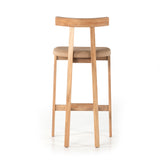 Featuring Tex Bar + Counter Stool by Four Hands at Amethyst Home. Solid Rosa Morada forms a T-shape frame on this Tex Bar + Counter Stool. The light tan top-grain leather seating is so comfy -- a perfectly sized stool for your kitchen island or bar area. 
Bar Stool Overall Dimensions: 20.25"W x 17.75"L x 40.50"HSeat Depth: 16"Seat Height: 30"
Counter Sto.  Amethyst Home provides interior design, new home construction design consulting, vintage area rugs, and lighting in the Los Angeles metro area.