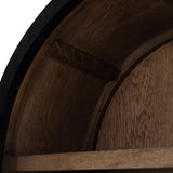 Store it in style with this Tolle Cabinet - Drifted Oak. Beautifully shaped cabinetry of black solid oak features spacious interior shelving and clear glass front, ready for displaying favorite books, photos and treasures in any room!  Overall Dimensions: 38.00"w x 19.00"d x 84.00"h