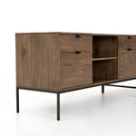 This Trey Desk System - Auburn Poplar offers plenty of desk storage by way of three spacious drawers. Metal-secured leather pulls add a textural element of surprise to the drawers for handy storage of legal and letter sized documents - a must have for any office space!