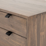 This Trey Desk System - Auburn Poplar offers plenty of desk storage by way of three spacious drawers. Metal-secured leather pulls add a textural element of surprise to the drawers for handy storage of legal and letter sized documents - a must have for any office space!