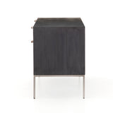 Featuring Trey Modular Filing Credenza - Black Poplar by Four Hands at Amethyst Home. Inspired by clean mid-century design, this Trey Modular Filing Credenza - Black Poplar brings generous storage space to the modern office, with a fully finished back pus metal-secured leather pulls for an element of surprise. Great solo or paired with matching desk or fil.  Amethyst Home provides interior design, new home construction design consulting, vintage area rugs, and lighting in the Park City metro area.