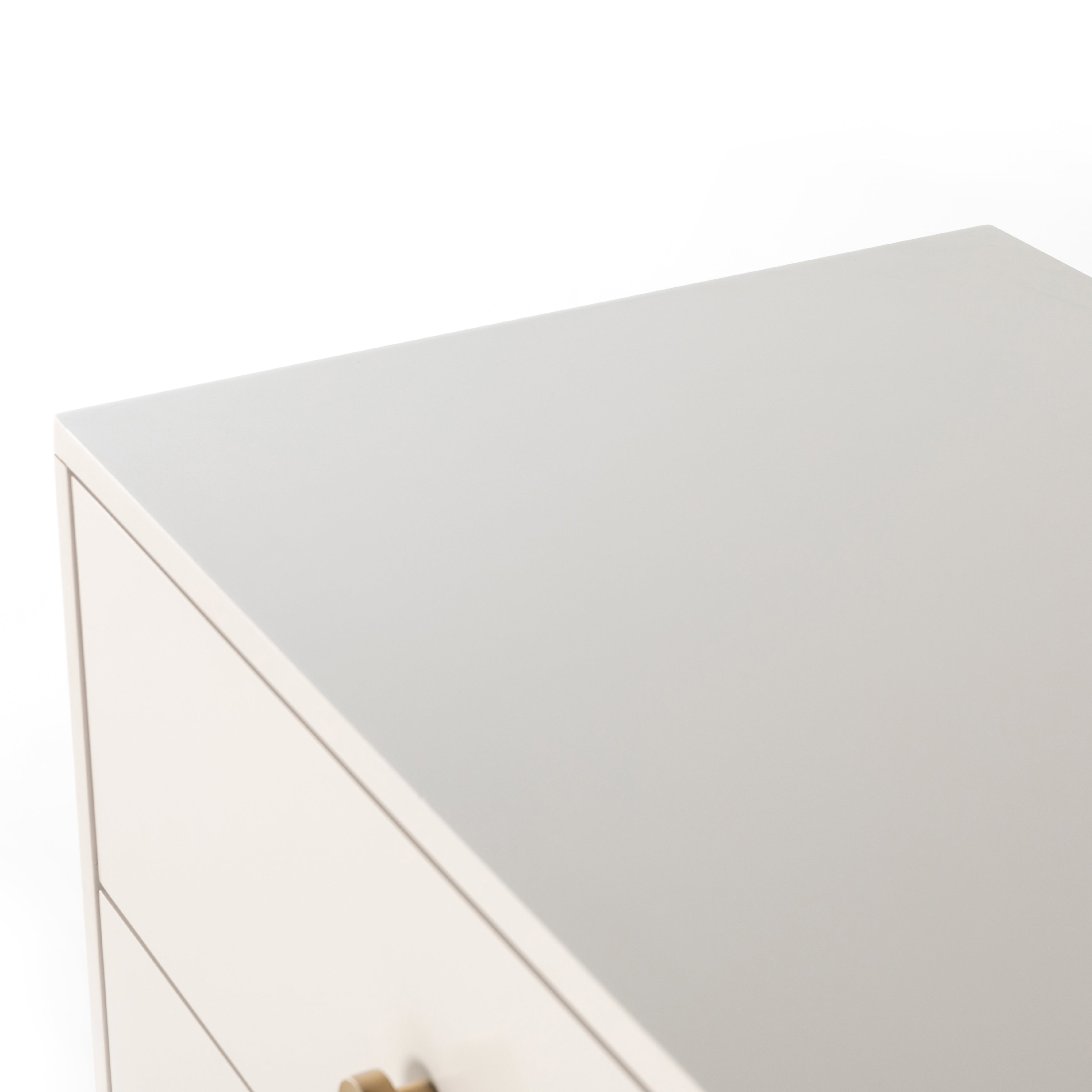 Featuring Van 7 Drawer Dresser - Matte Alabaster by Four Hands at Amethyst Home. This Van 7 Drawer Dresser - Matte Alabaster is finished in a dreamy off-white and aged-brass finished hardware to finish the look. This features five spacious drawers and two smaller velvet-lined drawers perfect for storing your favorite jewelry. 
Overall Dimensions: 58"W x 19".  Amethyst Home provides interior design, new home construction design consulting, vintage area rugs, and lighting in the Monterey metro area.