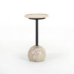 Featuring Viola Accent Table - Antique White Marble by Four Hands at Amethyst Home. We love the abstract design of this Viola Accent Table - Antique White Marble. Made from solid marble, things brings an elegant feel to any space. 
Overall Dimensions: 10"W x 10"L x 18.75"H
Colors: Antique White Marble, Dark Kettle BlackMaterials: Solid Marble, IronWeight: 29.1.  Amethyst Home provides interior design, new home construction design consulting, vintage area rugs, and lighting in the Tampa metro area.