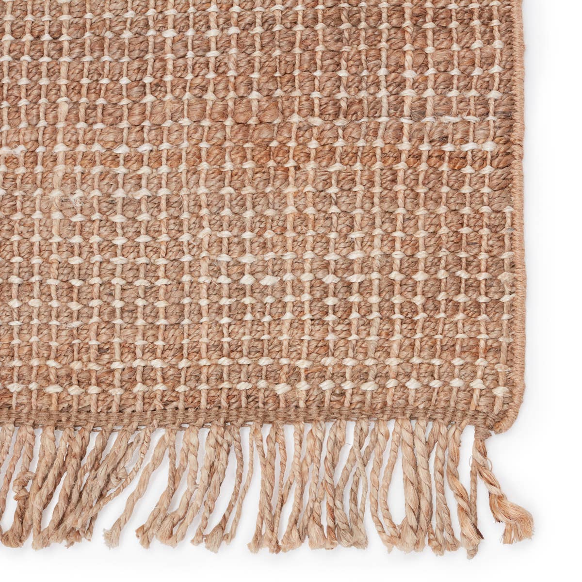 This Jaipur Living Naturals Lucia Sauza Area Rug, or NAL08, is a natural jute area rug offering a chunky weave foundation to transitional spaces. This casually elegant layer lends an earthy accent in a duo-toned ivory and beige colorway. The knotted fringe lends global charm to this handwoven design. 