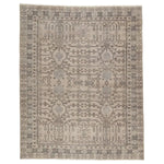 Featuring Salinas Cosimo Hand-Knotted Rug by Jaipur Living at Amethyst Home. The Salinas Cosimo Area Rug is punctuated by traditional, intricate details and a soft, hand-knotted wool construction. The neutral Cosimo area rug makes a transitional statement with grounding hues and Kotan-inspired motifs. This durable, artisan-made rug features a border deta.  Amethyst Home provides interior design, new home construction design consulting, vintage area rugs, and lighting in the Kansas City metro area.