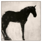 Featuring Equine Imprint Art by Leftbank Art at Amethyst Home. This Equine Imprint Art brings a rustic, moody twist to any entryway, living or other space needing a pop of interesting art. 
Artist: Maeve Harris Product Type: GicléeFinish: Knife Gel Size: 40" x 40" without frame
  Framed as shown.  Amethyst Home provides interior design, new home construction design consulting, vintage area rugs, and lighting in the Des Moines metro area.