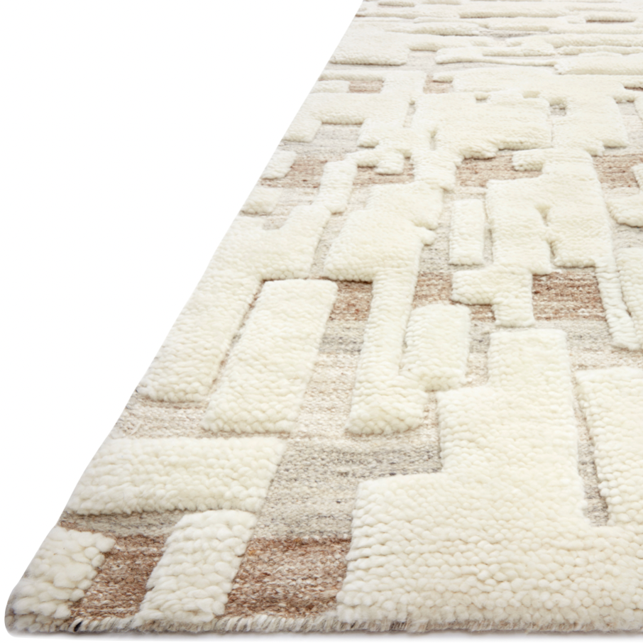 Featuring Bennett Ivory / Taupe Hand-Knotted Rug by Loloi at Amethyst Home. Dimensional yet soft, the Bennett Ivory / Taupe Area Rug is hand-knotted of wool, viscose and polyester in India. Featuring a new carve like high-low pile, Bennett has an ivory base with abstract tonal designs. Plus, it's plush underfoot-- a great choice for your office, bedro.  Amethyst Home provides interior design, new home construction design consulting, vintage area rugs, and lighting in the Salt Lake City metro area.