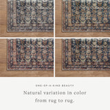 Featuring Billie Amber Lewis x Loloi Ocean / Brick Rug by Loloi at Amethyst Home. Touting richly saturated colors and a distressed pattern, the Billie Collection captures the look of a well-worn antique rug at a remarkable value. Reminiscent of one-of-a-kind rugs, this Amber Lewis x Loloi collection features random variations in color that render no two piece.  Amethyst Home provides interior design, new home construction design consulting, vintage area rugs, and lighting in the Boston metro area.