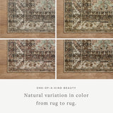 Featuring Billie Amber Lewis x Loloi Clay / Sage Rug by Loloi at Amethyst Home. Touting richly saturated colors and a distressed pattern, the Billie Collection captures the look of a well-worn antique rug at a remarkable value. Reminiscent of one-of-a-kind rugs, this Amber Lewis x Loloi collection features random variations in color that render no two piec.  Amethyst Home provides interior design, new home construction design consulting, vintage area rugs, and lighting in the Charlotte metro area.
