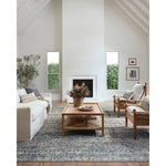 Touting richly saturated colors and a distressed pattern, the Billie Collection captures the look of a well-worn antique rug at a remarkable value. Reminiscent of one-of-a-kind rugs, this Amber Lewis x Loloi collection features random variations in color that render no two pieces exactly alike, creating up to 30% variance in color.  BIL-05 AL Denim / Blush