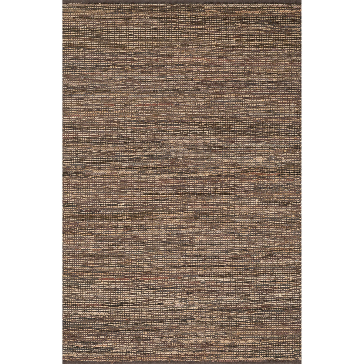 Tapis en cuir et jute