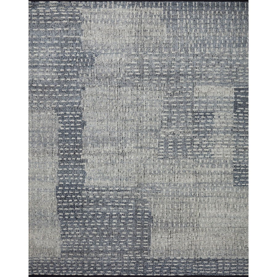 Tapis noué à la main Gwyneth Amber Lewis x Loloi Denim / Sky