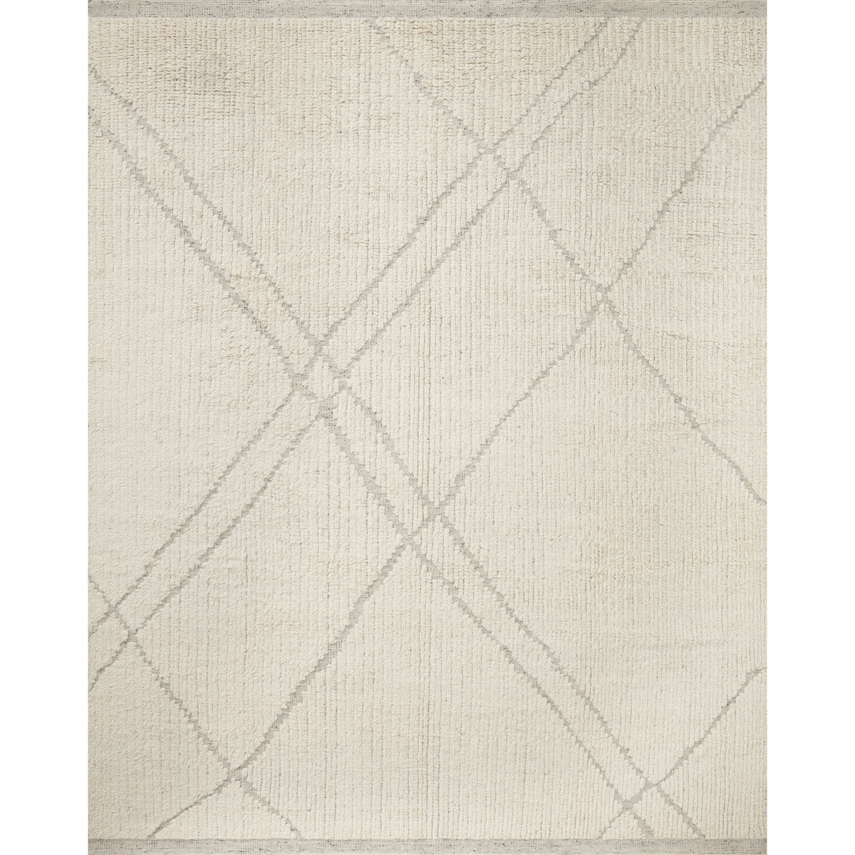 Tapis noué à la main Gwyneth Amber Lewis x Loloi ivoire/argent