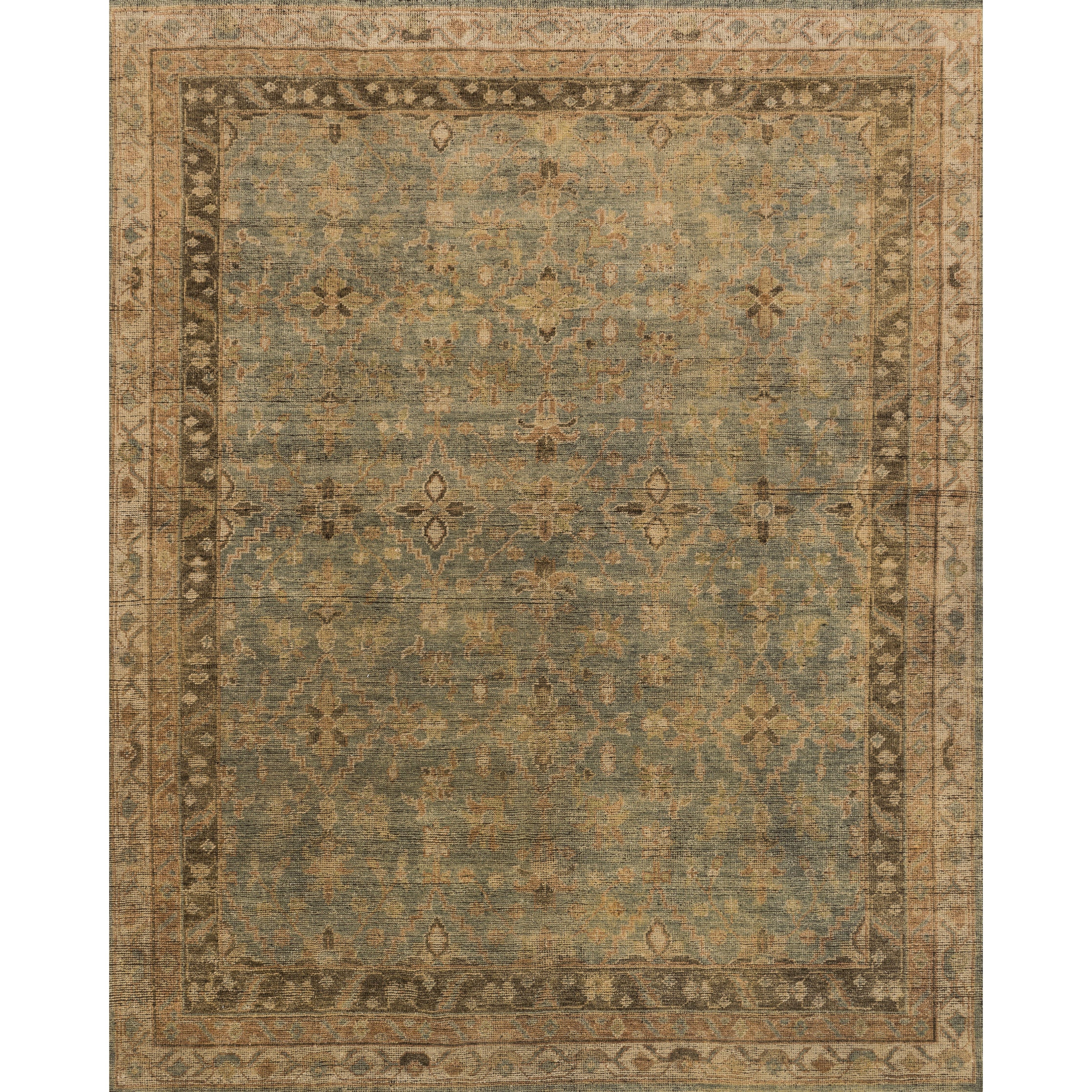 Bring a touch of antiqued beauty into your home with the Heirloom Aqua / Terracotta HQ-04 rug from Loloi. This wool rug tastefully honors the art of hand knotted rugs. This rug would be perfect for a living room, dining room, bedroom, hallway or kitchen runner with it's patterns and calming tones for your home.