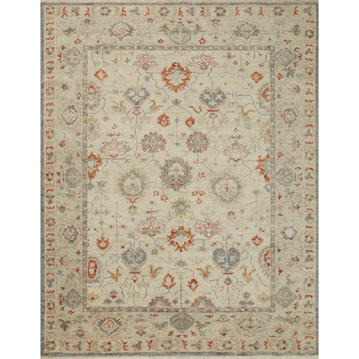 Tapis noué à la main Helena beige/rouille