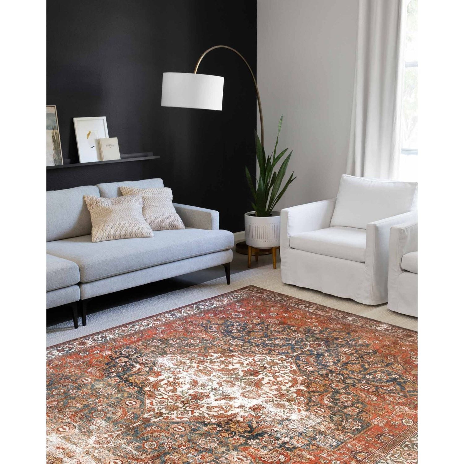 The Layla Collection is traditional and timeless, with a beautiful lived-in design that captures the spirit of an old-world rug. This traditional power-loomed rug is crafted of 100% polyester with a classic and sophisticated color palette and subtle patina.  Power Loomed 100% Polyester LAY-05 Ocean/Multi