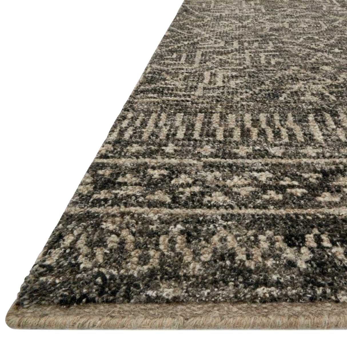 Drawing inspiration from tribal influences, the Odyssey Collection combines relaxed linear pattern with a sophisticated color palette. Each Odyssey rug, which is hand-knotted of wool and viscose from bamboo, is crafted entirely by hand by master artisans in India.  Hand Knotted 70% Viscose from Bamboo | 30% Wool OD-04 Charcoal/Taupe