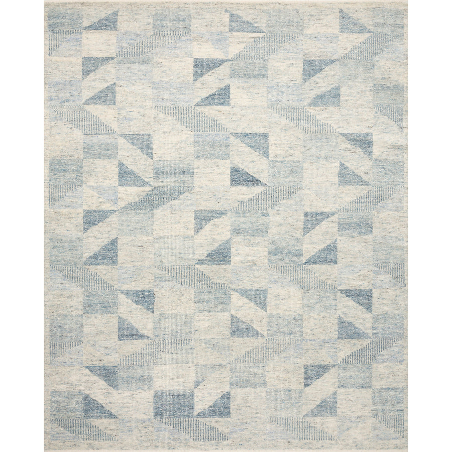 Tapis bleu clair noué à la main Odyssey