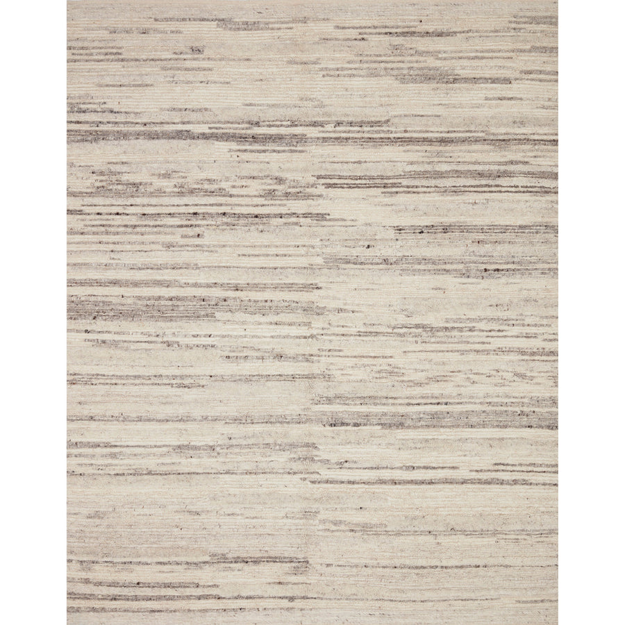 Tapis noué à la main Rayan naturel/gris