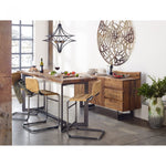This Baker Counter Stool - Sunbaked Tan Leather has an ultra-supple tan leather seat, supported by a thick black iron frame. Sure to complete the look for any kitchen, island, or other area!   Size: 19"W x 21"D x 35"H