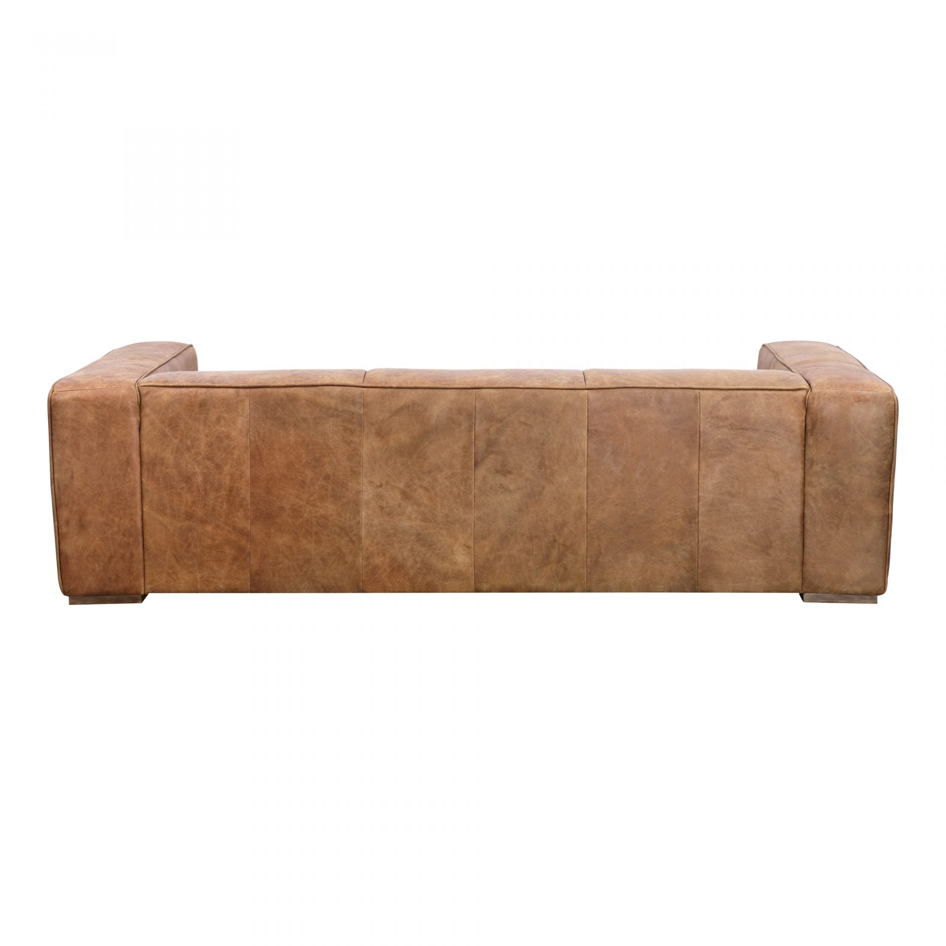 The Bolton Sofa's top-grain leather and minimalistic design combine to make a great first impression. With an ample seating area that will comfortably fit four people, this top-grain leather sofa is perfect for catching up with friends or on some much-needed sleep.  Size: 101"W x 44.5"D x 27.5"H
