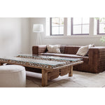 Wrapped in premium, channel-stitched top-grain leather and with spacious seating for 3, this Castle Sofa Cappuccino is a dapper piece to add to any living room or lounge area. With extra deep cushion spring support, this is perfect for unwinding after a long day in.   Dimensions: 94.5"W x 40.5"D x 27.5"H  Seat Height: 17" Back Height: 10" Arm Height: 10" 
