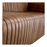 Wrapped in premium, channel-stitched top-grain leather and with spacious seating for 3, this Castle Sofa Cappuccino is a dapper piece to add to any living room or lounge area. With extra deep cushion spring support, this is perfect for unwinding after a long day in.   Dimensions: 94.5"W x 40.5"D x 27.5"H  Seat Height: 17" Back Height: 10" Arm Height: 10" 