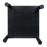 We love the unique legs found on this Post Coffee Table - Black Oak. Made from solid oak, this coffee table sits lower to the ground, inviting more communication on its sturdy dowel legs.  Dimensions: 36"W x 36"D x 13"H Materials:  Solid Oak
