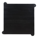 We love the unique legs found on this Post Coffee Table - Black Oak. Made from solid oak, this coffee table sits lower to the ground, inviting more communication on its sturdy dowel legs.  Dimensions: 36"W x 36"D x 13"H Materials:  Solid Oak