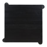 We love the unique legs found on this Post Coffee Table - Black Oak. Made from solid oak, this coffee table sits lower to the ground, inviting more communication on its sturdy dowel legs.  Dimensions: 36"W x 36"D x 13"H Materials:  Solid Oak