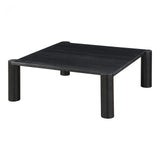 We love the unique legs found on this Post Coffee Table - Black Oak. Made from solid oak, this coffee table sits lower to the ground, inviting more communication on its sturdy dowel legs.  Dimensions: 36"W x 36"D x 13"H Materials:  Solid Oak