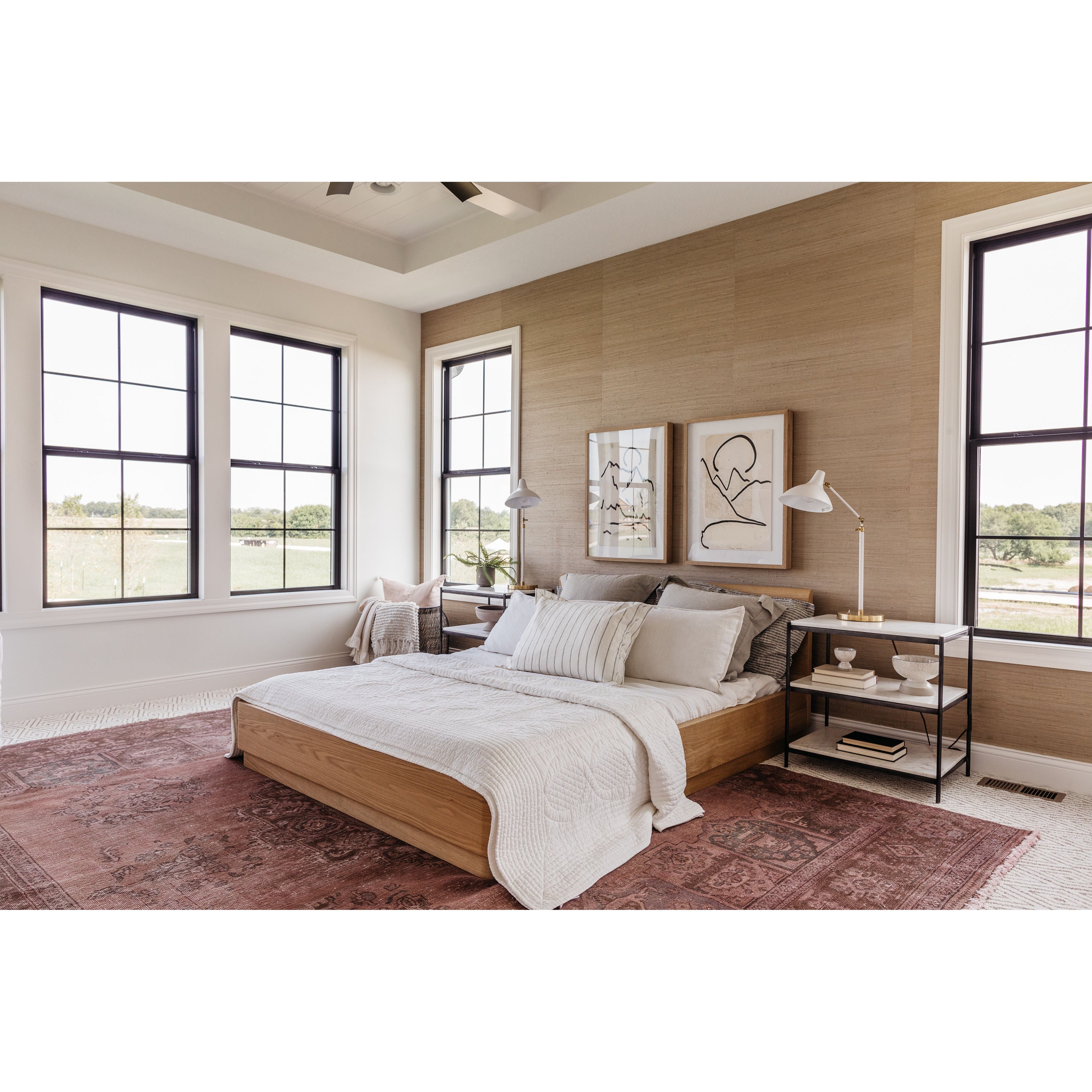 The Round Off Bed showcases organic solid oak, with the beautiful pale tones of the grain matched to a simple, comforting design. The low build and soft molded corners are both kid and pet friendly -- a bright and light piece to bring to any bedroom.   King Dimensions: 81"W x 84"D x 30"H Queen Dimensions: 64"W x 84"D x 30"H  Materials: Solid oak and and oak veneer, MDF, plywood slats