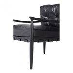This Turner Leather Chair is a boldly blocked silhouette with swooped armrests, buttery soft top-grain leather, and solid ash wooden frame modernize this stately accent chair. The button-tufted cushion supports a gentle half-back, and a bonded leather support weave softens a wider seat underneath the feather + foam-filled cushion -- a comfy piece to add to any living room!  Size: 28.5"W x 30"D x 30"H
