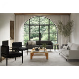 This Turner Leather Chair is a boldly blocked silhouette with swooped armrests, buttery soft top-grain leather, and solid ash wooden frame modernize this stately accent chair. The button-tufted cushion supports a gentle half-back, and a bonded leather support weave softens a wider seat underneath the feather + foam-filled cushion -- a comfy piece to add to any living room!  Size: 28.5"W x 30"D x 30"H